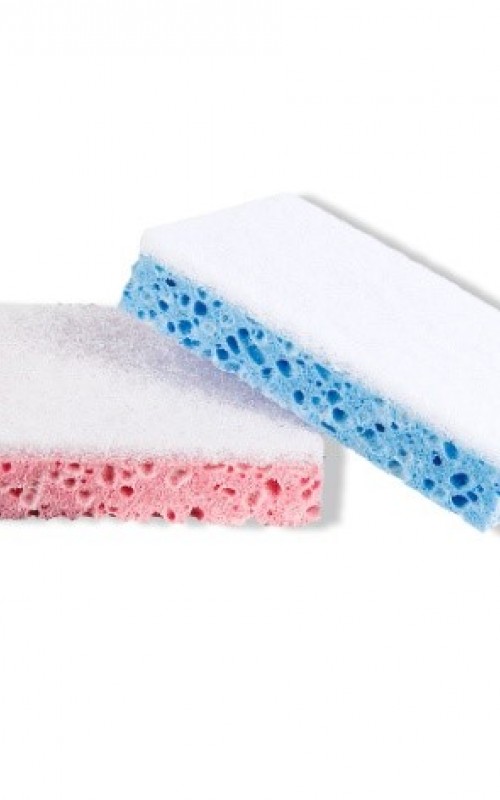 BRETAGNE HYGIENE 53 - EPONGE GRATTANTE BLEUE ET ROSE